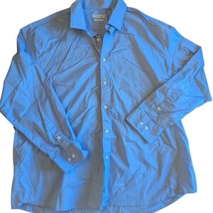 EUC Haggar Men's XXL Classic Fit Blue Dress Shirt 34/35